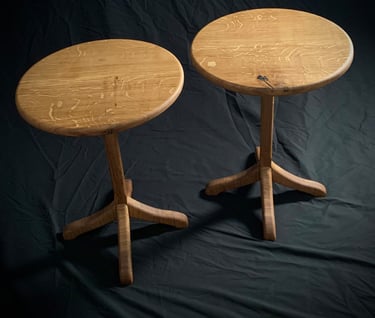 White Oak Pair End Tables eye level view