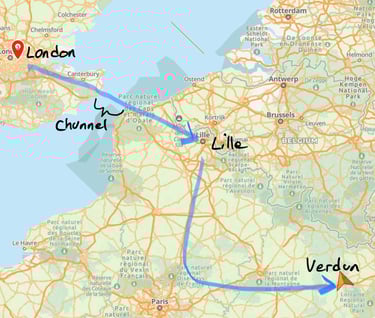 Travel London to Verdun