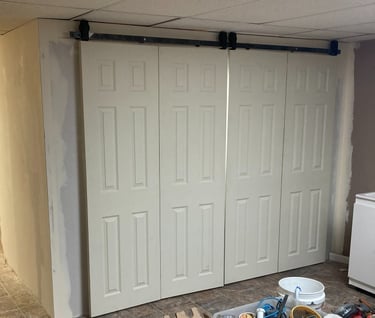 White closet barn doors