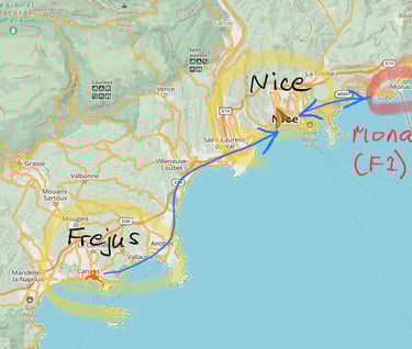 Frejus to Nice
