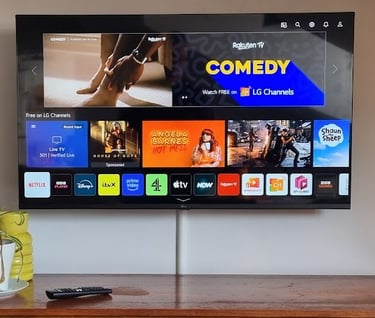 TV wall mounting with trunking