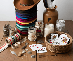 Hat Bar with Hats and Hat Flare Accessories