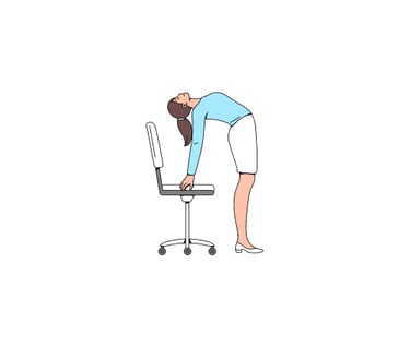 Graphic of women backhanding on chair