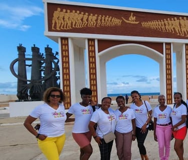 Some Haitian Diasporas Visiting the Slave Door of No Return in Ouidah in Benin 