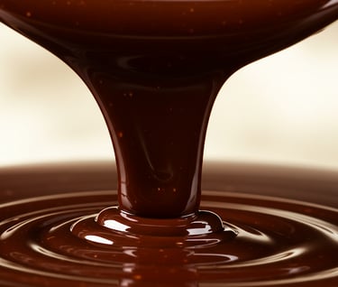 Illustration of melted alternative chocolate made from spent grain