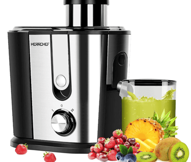 600W Juicer with 3'' Wide Mouth for Vegetable & Fruit, Stainless Steel Centrifugal Juice Extractor  