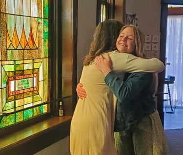 Moran KS_Shannon and Shelby embracing in a hug