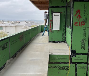 Upper deck with poured concrete and waterproofed.