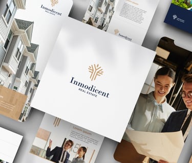 a group of people standing around a large group of pictures