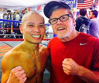 MARK RECAIDO & LEGENDARY BOXING COACH FREDDIE ROACH