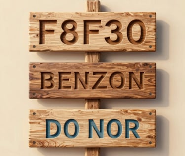 A high-angle photo of three different wood signs on a #F8F3ED textured background. One features resin-filled letters, one is deeply engraved, and one has painted details, showcasing the variety of handcrafted techniques.