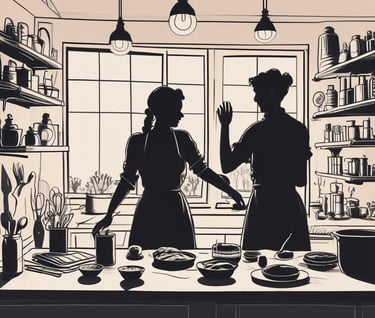 white and black abstract painting