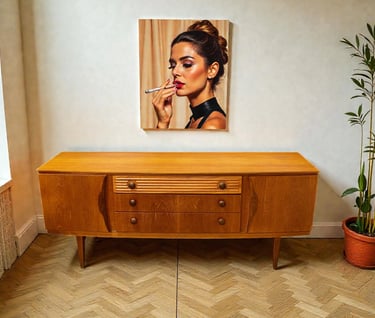 Mid-century modern Beautility teak sideboard from the 1970s, available in Exeter