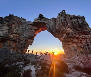 a group of hikers on an adventure retreat in south africa