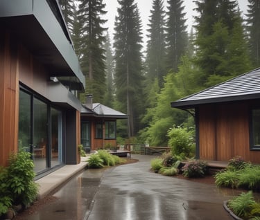 yellow and brown wooden house