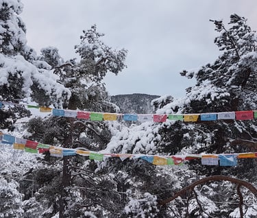 Centre méditation sous la neige