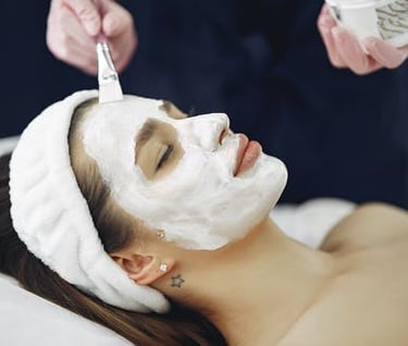 application on mask on model in spa