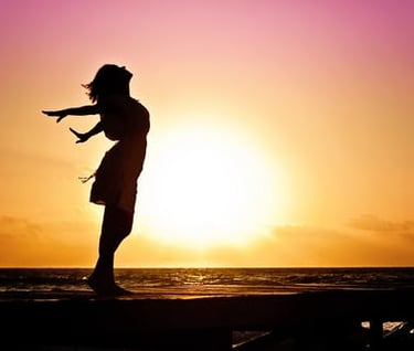 sunset salute on beach
