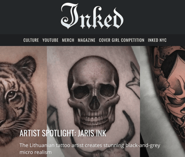 Jaris ink Interview with Inked mag about micro realism tattoos