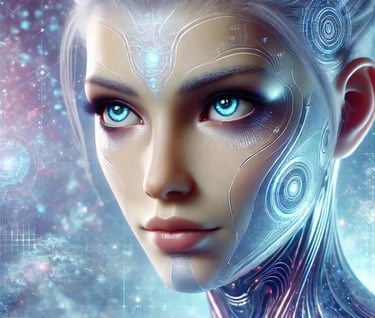 A highly detailed and futuristic character portrait of Nova Talos, inspired by the Dominic