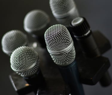 a bunch of microphones