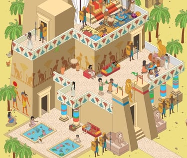 illustrations palais egyptien jeu cherche et trouve géant événements
