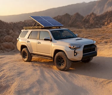 SUV on solar assisted EV charging