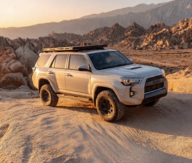 SUV with roof top fitted solar charging system