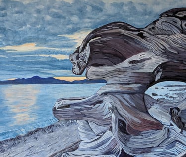 "If Animals Were Driftwood" Acrylic 18" x 24" $725.00