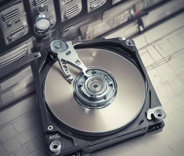 green and black computer hard disk drive