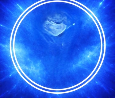 un fond bleu éclairé blanc deux cercles blancs