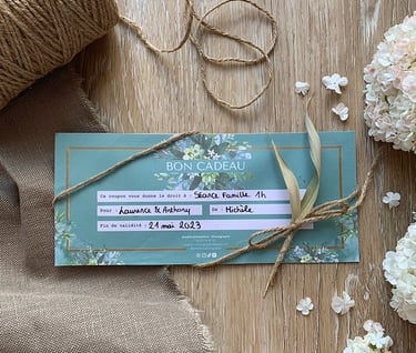 une carte cadeau pour une séance photos