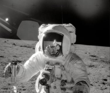 a man in a spacesuit with a camera and a camera