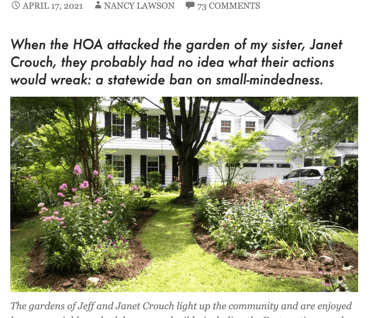 Nancy Lawson HOA Garden