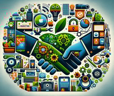 a hand holding a phone with a green apple in the middle