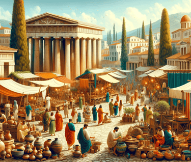 an ancient marketplace