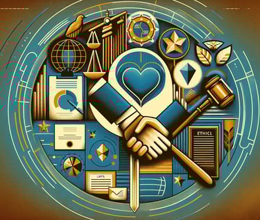 shaking hands in the middle of a circle