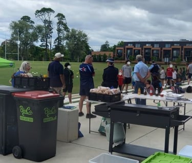 The Raiders supporting the Fit For Life Program, at their home ground