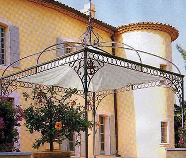 Tonnelle de jardin pavillon arche en métal acier