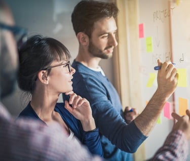 Co-création et stratégie d’équipe autour d’un projet commun.