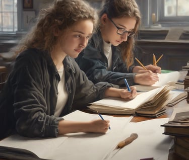 woman standing in front of children