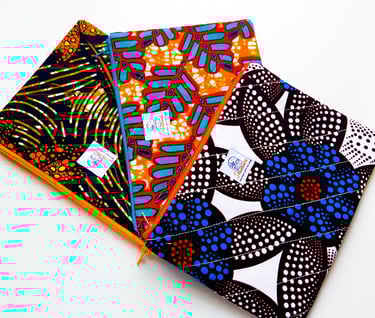 pochette en tissu wax