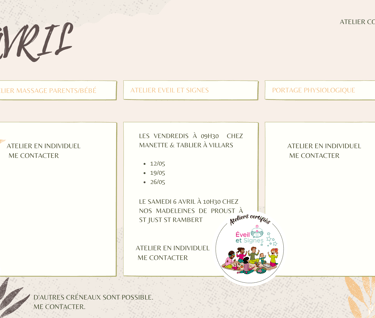 bébé signe, portage , massage 