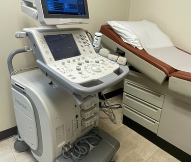 Ultrasond room & machine in Luxury Diagnostic & Recovery Center.