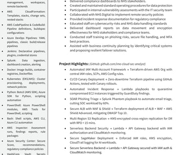 Page3 of AWS Cloud Security Engr. CV including education, certifications, & additional professional