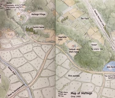 My Neighbor Totoro: The Novel, Map of Matsugo Village