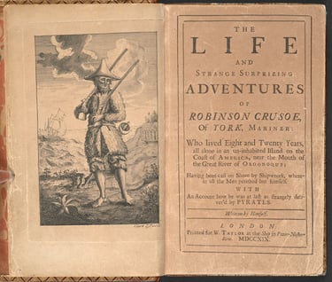 first edition cover pages of robinson crusoe
