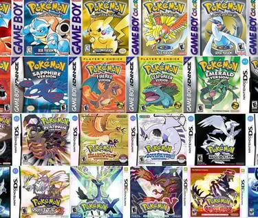 a collection of mainline pokemon game covers