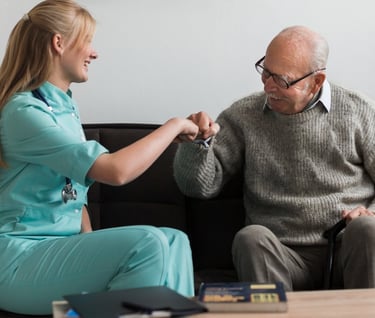 a nurse and a nurse in a living room