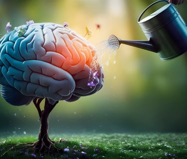 a brain that looks like a tree getting watered.  Showing what is led to and where we can grow to
